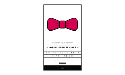 Bow Tie Event Invitation Design with Where and When Details
