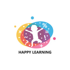 Happy Learning Children Logo Template Design Vector, Emblem, Design Concept, Creative Symbol, Icon