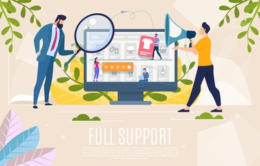Shop Customers Support Flat Vector Web Banner