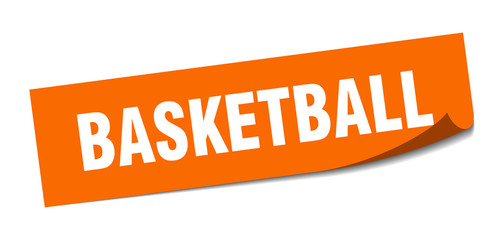 basketball sticker. basketball square isolated sign. basketball