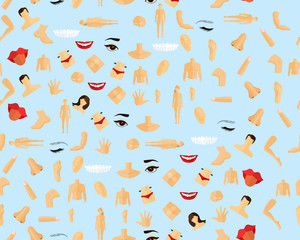 Vector flat seamless texture pattern part of body.