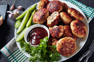 fried Polish Meat rissoles on a plate