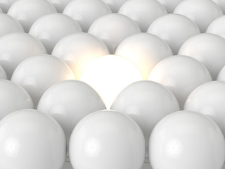 3d render of light bulbs in row