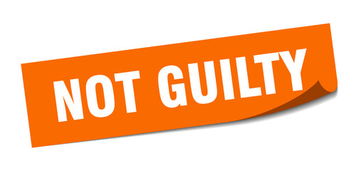 not guilty sticker. not guilty square isolated sign. not guilty