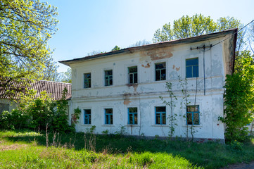 Fototapeta na wymiar Outhouse of the manor house of I.I. Kozhin, Zarechny Repez village, Zadonsky District, Lipetsk Region, Russian Federation