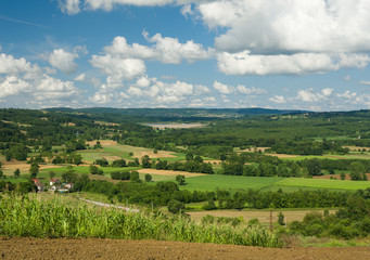 Fototapeta na wymiar Image of farmland and blue sky