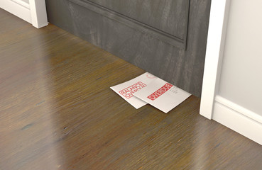 Debt Envelope Stack Under Door
