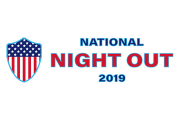 National Night Out.This is a community-police awareness-raising event in the United States, held the first Tuesday of August. Design for poster, greeting card, banner, background. 
