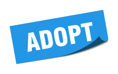 adopt sticker. adopt square isolated sign. adopt