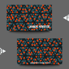 Abstract background with geometric pattern. Business card template. Eps10 Vector illustration