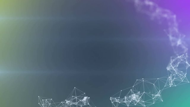 Abstract low poly triangular crystalline background loop animation, moving and reflection. Medical and tecnology object.