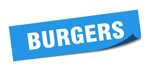 burgers sticker. burgers square isolated sign. burgers