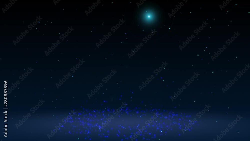 Poster particles that rotate many times and glow