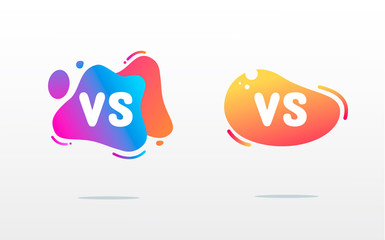 Set of versus logo vs letters for sports and fight competition. Flat simple design. MMA, Battle, vs match, game concept competitive vs. eps 10 Vector illustration