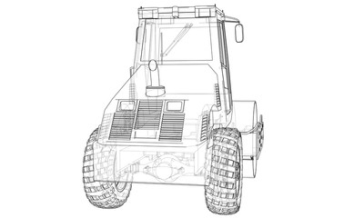 Construction machine. Asphalt compactor vector