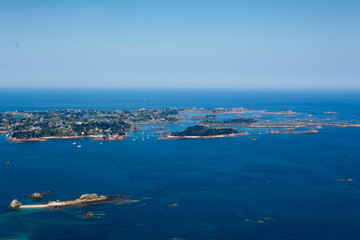 Obraz premium Aerial view of Ile de Bréhat in Brittany, France