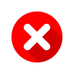 Obraz premium Cross Mark Icon isolated on white background. Green symbol flat style for your web site design and logo, app, UI. Vector illustration