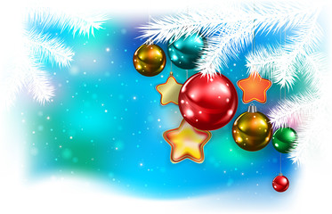 Abstract background with Christmas decorations