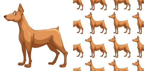 Seamless and isolated animal pattern cartoon