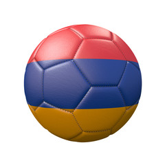 Fototapeta premium Soccer ball in flag colors isolated on white background. Armenia. 3D image