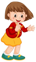 Cute girl isolated on white