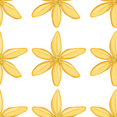 Seamless pattern tile cartoon with yellow flower