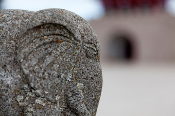 stone elephant little religious figure