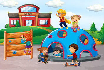 Kids in playground scene