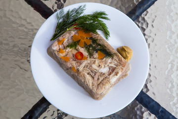 Tasty jellied pork and chicken