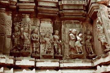 Ramayana Carvings, Palasnath Temple, Palasdev on backwaters of Ujani dam Maharashtra.