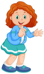 Cute girl isolated on white