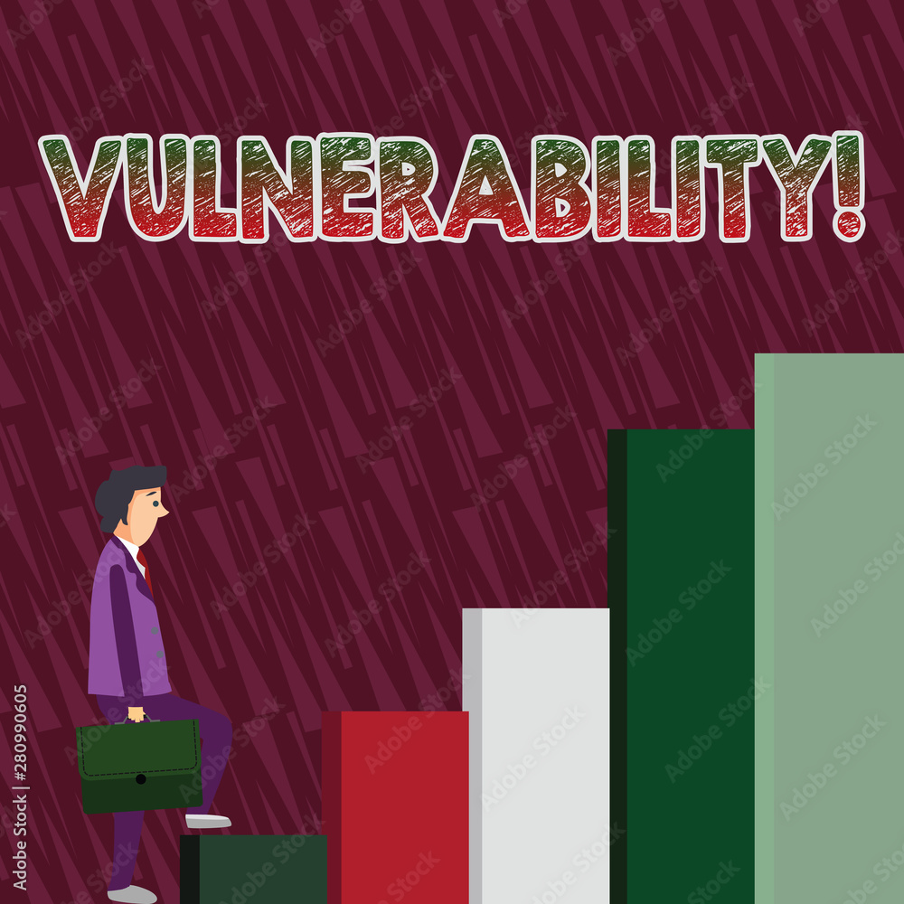 Poster conceptual hand writing showing vulnerability. concept meaning information susceptibility systems bu