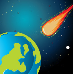 Fototapeta premium Asteroid falling to earth