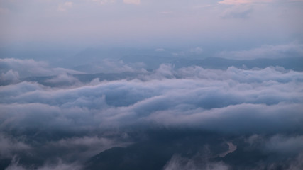 fog and cloud mountain valley landscape