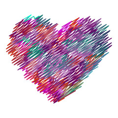 The heart of the colorful lines markers. Valentines Day. Vector illustration on isolated background.