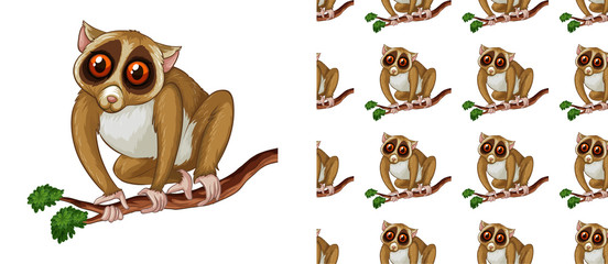 Seamless and isolated animal pattern cartoon