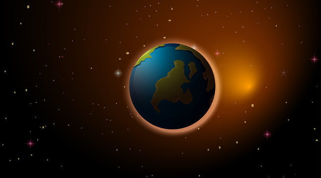 Earth in space background
