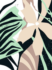 Obraz premium Abstract floral vector collage. Elegant colorful illustration