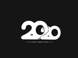Happy New Year 2020 Text Design  Patter, Vector illustration.