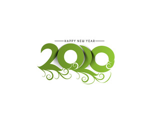 Happy New Year 2020 Text Design  Patter, Vector illustration.