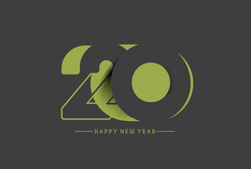 Happy New Year 2020 Text Design  Patter, Vector illustration.
