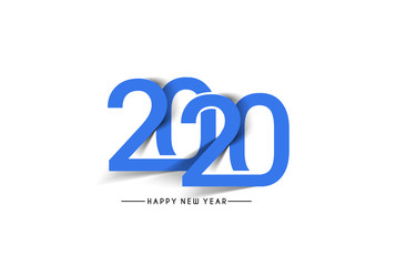 Happy New Year 2020 Text Design  Patter, Vector illustration.
