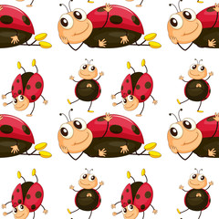 Seamless pattern tile cartoon with ladybug © GraphicsRF