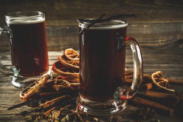 Hot Mulled Beer with spices
