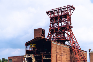 ancient shaft tower - coal mine consol, gelsenkirchen, built 1922, closed 1997