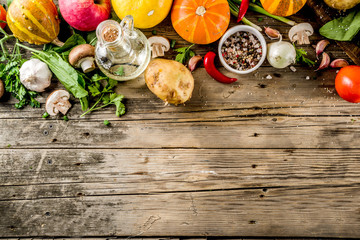 Autumn food cooking background