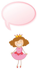 Girl princess with speech bubble