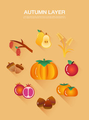 Collection of simple autumn gradation layers