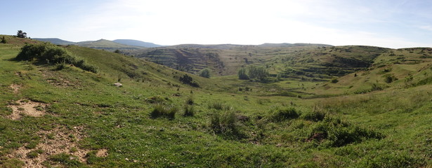 Path through the mountains of Valdelinares in Summer