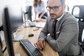 Successful business group of people at work in office